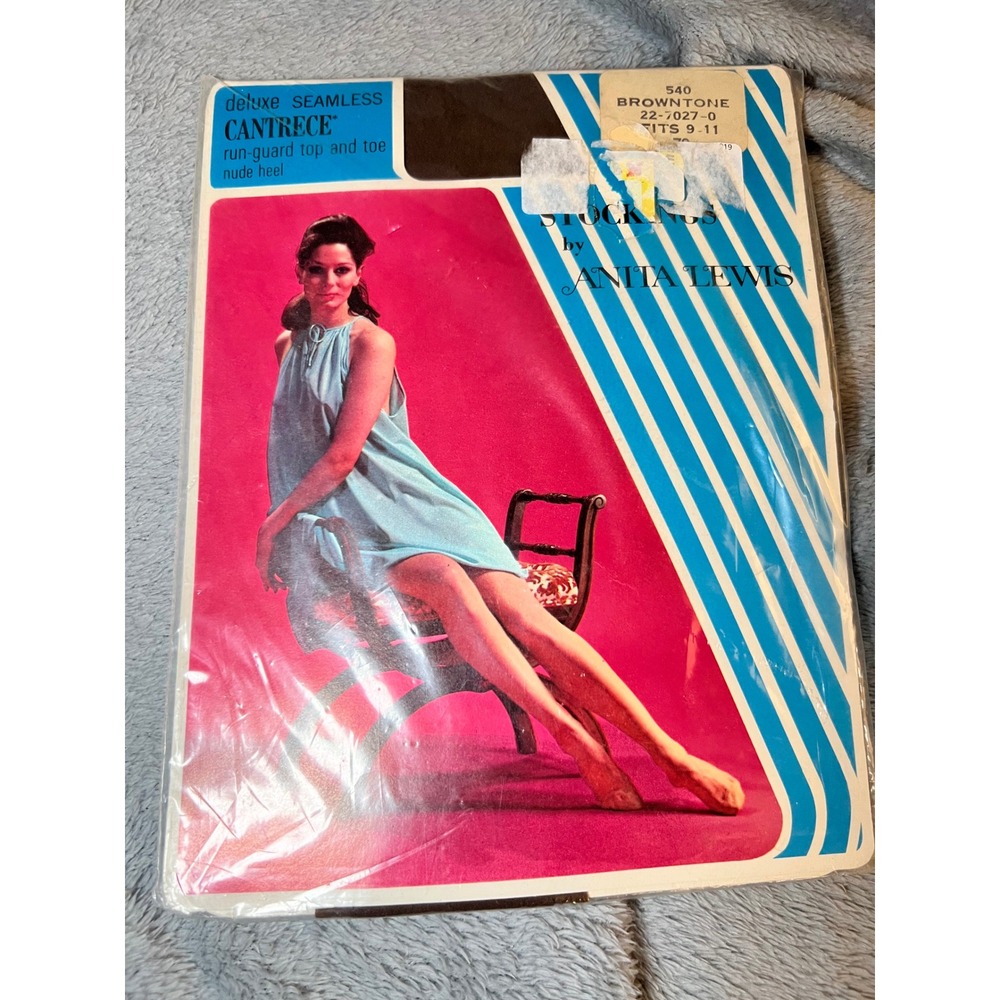 Vintage Anita Lewis Brownstone Stockings Hosiery Deluxe Seamless Cantrece
